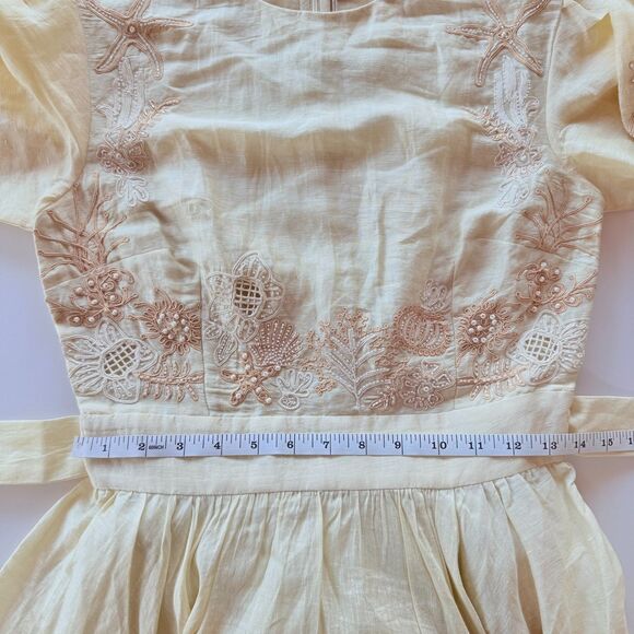 NWT La Fuori Resort '25 Collection Horizon Glow Yellow Embroidered Beaded Dress - Picture 14 of 15